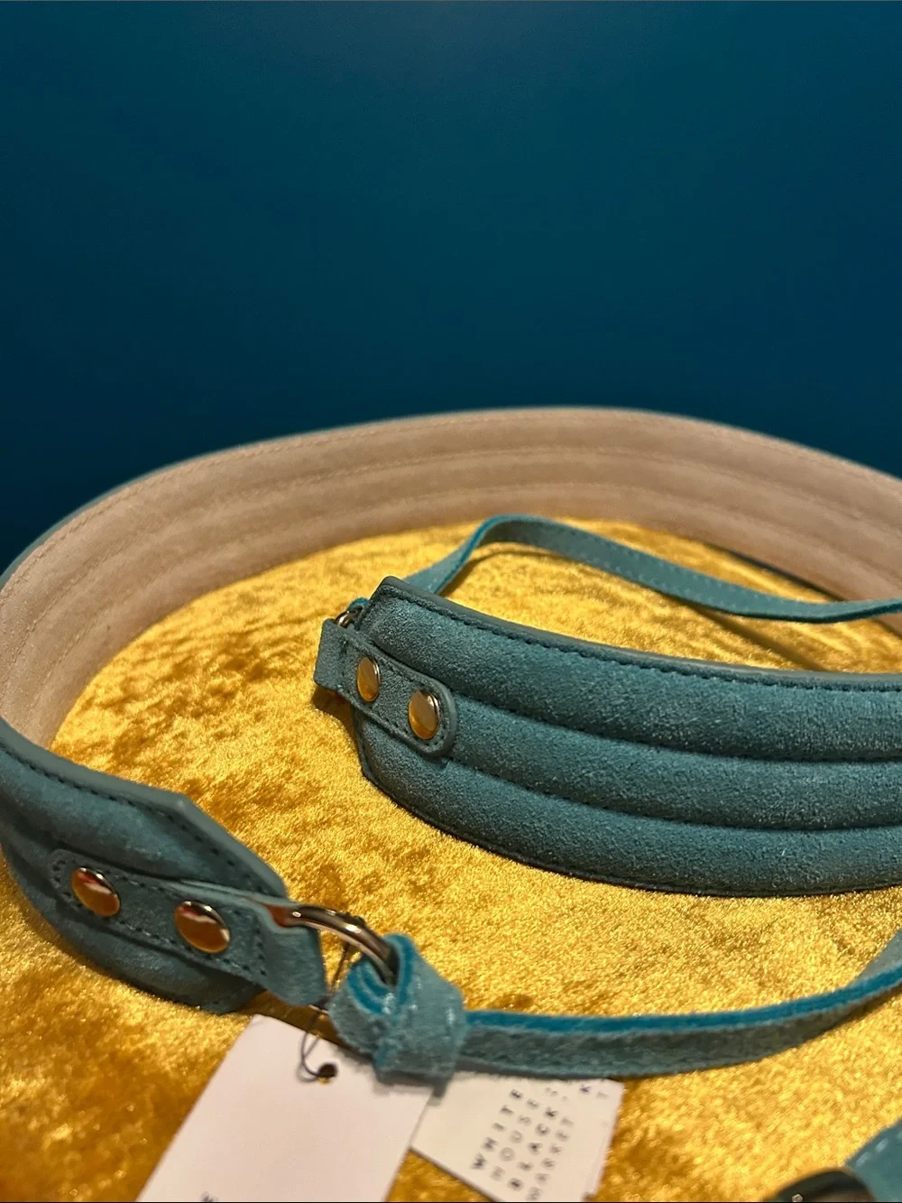 White House Black Market Teal Suede Tassel Waist Belt